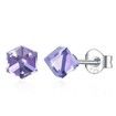 Square Earrings S925 Sterling Silver Earrings Purple/Platinum