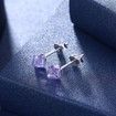 Square Earrings S925 Sterling Silver Earrings Purple/Platinum