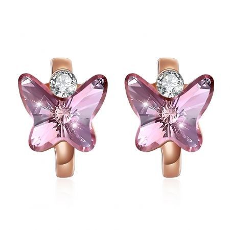 Crystal Element S925 Sterling Butterfly Earrings