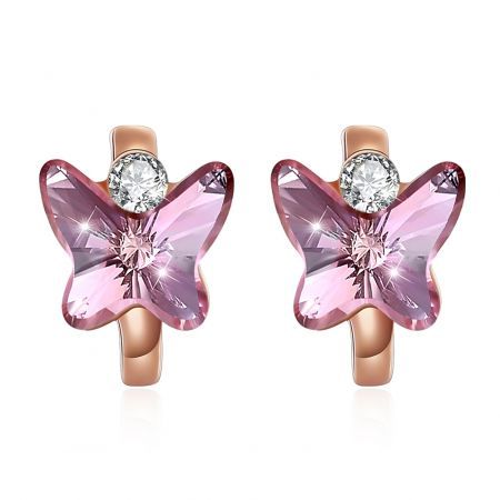 Crystal Element S925 Sterling  Butterfly Earrings