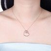 S925 Pure Silver Heart Necklace Simple Rose Gold Pure Silver Necklace