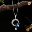 S925 Star Diamond-Encrusted Sterling Silver Necklace