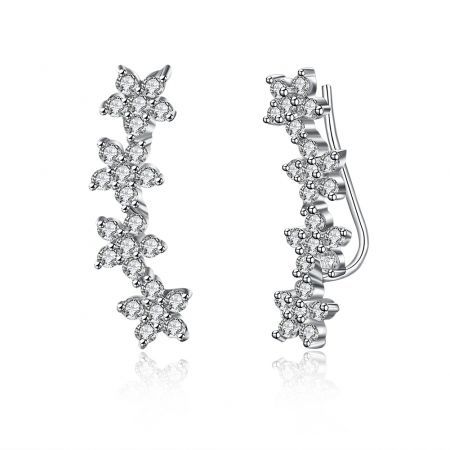 925 Sterling Silver Flower Ear Hook