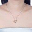 S925 Sterling Silver Necklace with Three-Colour Coil Diamond Pendant Necklace