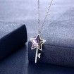 S925 Five-Pointed Star Necklace Purple/Platinum Plated