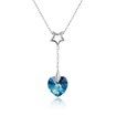 S925 Sterling Silver Heart-Shaped Crystal Pendant Necklace