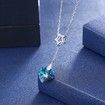 S925 Sterling Silver Heart-Shaped Crystal Pendant Necklace