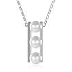 S925 Sterling Silver Necklace with 3 Pearl Pendants