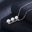 S925 Sterling Silver Necklace with 3 Pearl Pendants