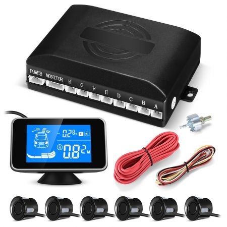 ZEEPIN 088 - 6 Car Backing Radar System 6 Ultrasonic Sensors 2.5m Distance Detection LCD Display 360-degree Rotation