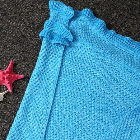 Flouncing Sleeping Bag Mermaid Design Knitted Blanket and Throws For Kids Flouncing Sleeping Bag Mermaid Design Knitted Blanket and Throws For Kids