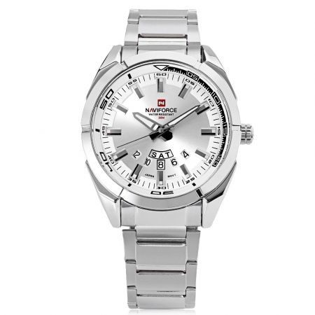 Naviforce NF9038M Male Quartz Watch Date Day Display 3ATM Stainless Steel Band Wristwatch