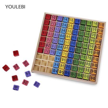 YOULEBI Multiplication Table Educational Toy 10 x 10 Figure Blocks for Child