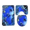 3pcs Blue Ocean Style Pedestal Rug + Toilet Cover + Bath Mat