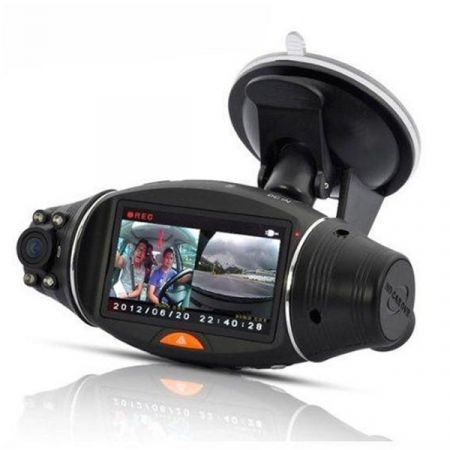 R310 GPS Double Lens / 140 Degrees Wide-angle / Night Vision / Gravity Sensing Driving Recorder