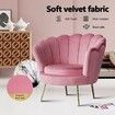 Upholstered Velvet Accent Armchair Lounge Chair Soft Single Sofa Dining Chair Pink 