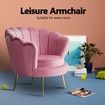 Upholstered Velvet Accent Armchair Lounge Chair Soft Single Sofa Dining Chair Pink 