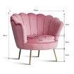 Upholstered Velvet Accent Armchair Lounge Chair Soft Single Sofa Dining Chair Pink 