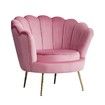 Upholstered Velvet Accent Armchair Lounge Chair Soft Single Sofa Dining Chair Pink 