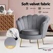 Upholstered Velvet Accent Armchair Lounge Chair Soft Single Sofa Dining Chair Grey