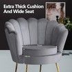 Upholstered Velvet Accent Armchair Lounge Chair Soft Single Sofa Dining Chair Grey