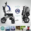 Lightweight Folding Electric Wheelchair Mobility Chair w/ Brushless Motors Dual Battery