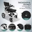 Lightweight Folding Electric Wheelchair Mobility Chair w/ Brushless Motors Dual Battery