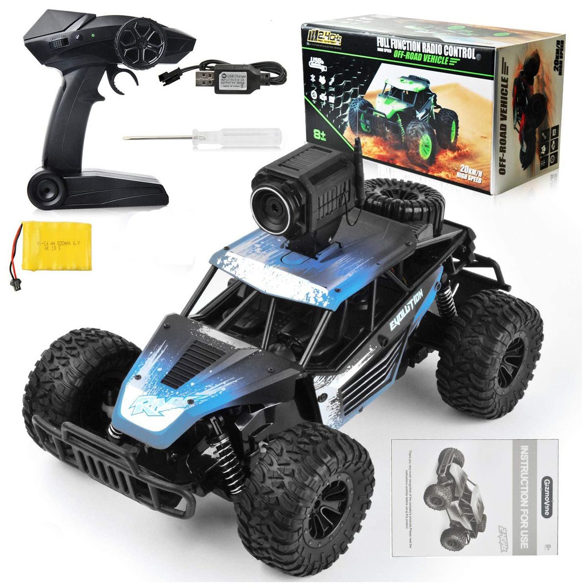 Remote Control Car with Camera, High Speed Racing OffRoad RC Cars with