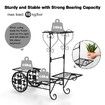 4 Tier Metal Plant Stand Flower Plant Pot Stand Shelf Black