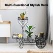 4 Tier Metal Plant Stand Flower Plant Pot Stand Shelf Black