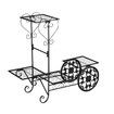 4 Tier Metal Plant Stand Flower Plant Pot Stand Shelf Black