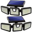 Solar Motion Sensor Lights Outdoor 3 Adjustable Heads, 270 Wide Angle Illumination, IP65 Waterproof, Security LED Flood Light