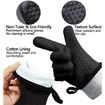 Grilling Gloves, Heat Resistant Gloves BBQ Kitchen Silicone Oven Mitts (Black)