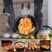 Grilling Gloves, Heat Resistant Gloves BBQ Kitchen Silicone Oven Mitts (Black)