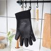 Grilling Gloves, Heat Resistant Gloves BBQ Kitchen Silicone Oven Mitts (Black)