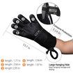 Grilling Gloves, Heat Resistant Gloves BBQ Kitchen Silicone Oven Mitts (Black)