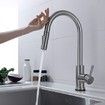 Touch On Kitchen Faucet with Pull Down Sprayer SUS304 Stainless Steel Smart Kitchen Sink Faucets with Deck Plate Brushed Nickel