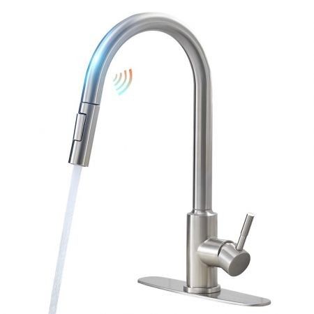 Touch On Kitchen Faucet with Pull Down Sprayer SUS304 Stainless Steel ...