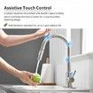 Touch On Kitchen Faucet with Pull Down Sprayer SUS304 Stainless Steel Smart Kitchen Sink Faucets with Deck Plate Brushed Nickel