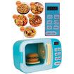 Pretend Microwave Kitchen Play Set with Light Sound for Kids (Blue)