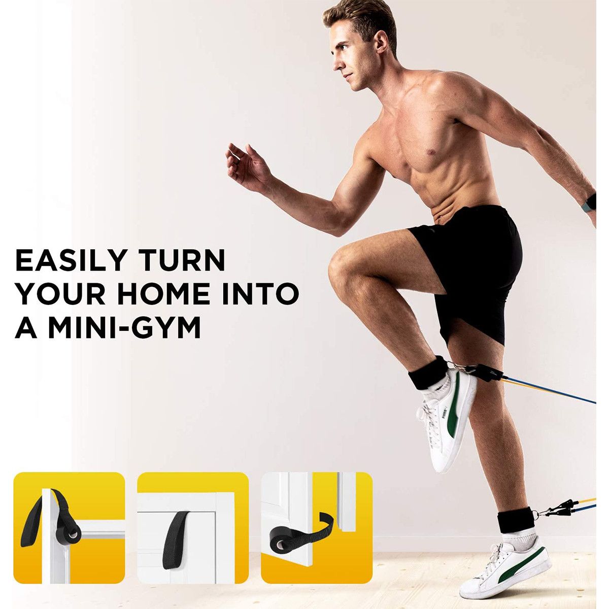 Exercise Bands Workout Bands Up to 150lb, Indoor/Outdoor Bands with