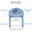 Digital Hand Dynamometer Grip Strength Measurement Meter 198Lbs / 90Kgs, Blue