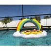 Inflatable Rainbow Ice Bar, Floating Drink Holders Ice Bucket Salad Fruit Serving Bar for Summer Outdoor Leisure Pool Party