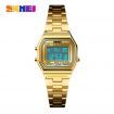 SKMEI Men's Sport Waterproof Golden Stainless Steel Fashion Digital Wrist Watch