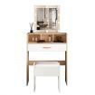 10 LED Dressing Table Dresser Makeup Vanity Table Stool Set with Drawers & Mirror