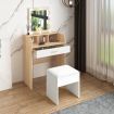 10 LED Dressing Table Dresser Makeup Vanity Table Stool Set with Drawers & Mirror