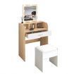 10 LED Dressing Table Dresser Makeup Vanity Table Stool Set with Drawers & Mirror