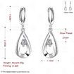 Earrings silver Plated Drop Earrings Female Retro Zircon Earrings Hollow Diamond Earrings