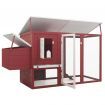 Outdoor Chicken Cage Hen House with 1 Egg Cage Red Wood