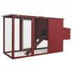 Outdoor Chicken Cage Hen House with 1 Egg Cage Red Wood